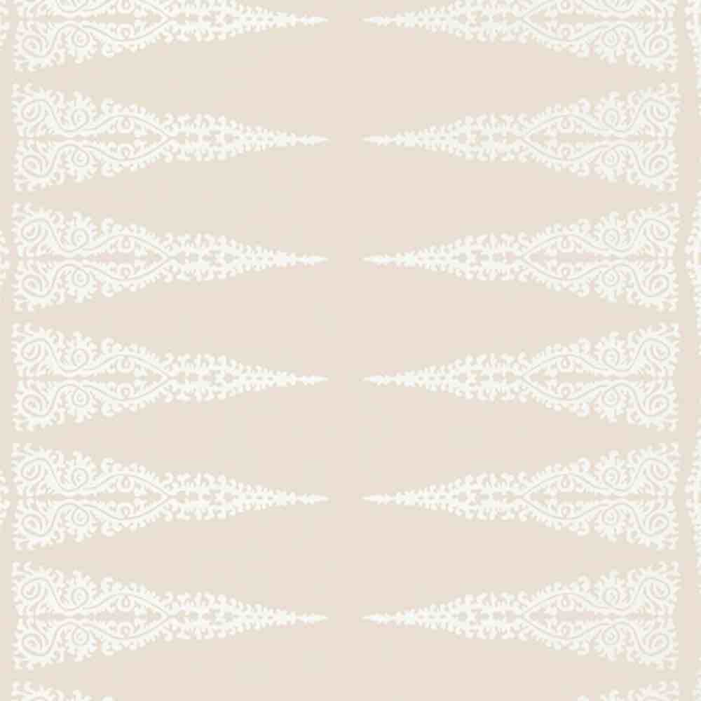 Anna French Ellery Stripe Wallpaper in White on Beige